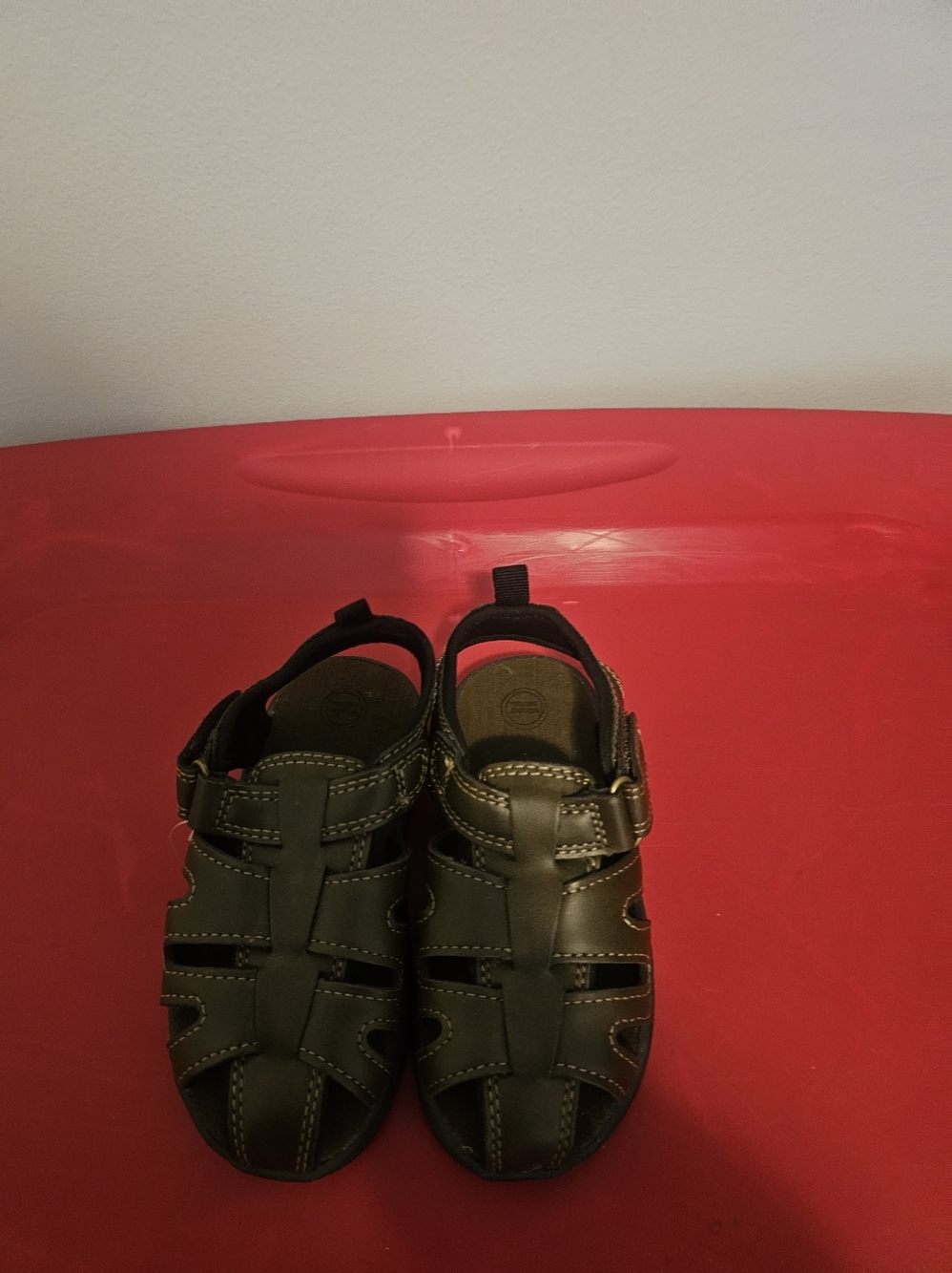 Wonder Nation Fisherman Boys Kids Brown Closed-Toe Sandals Sz 8